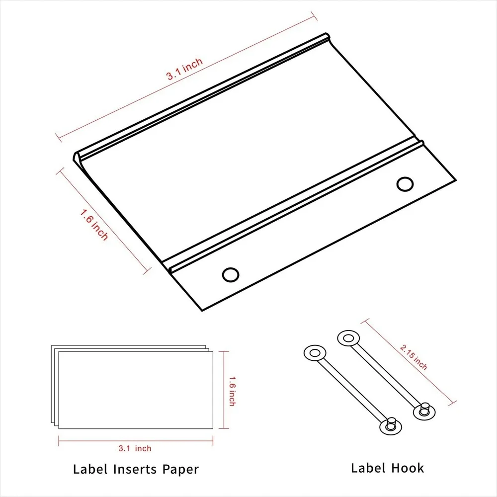 140pc Clear Plastic Wire Shelf Label Holders Retail Sign Clip Hooks Set New